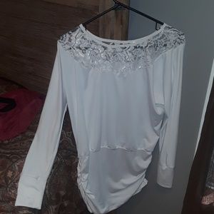 White blouse with lace top